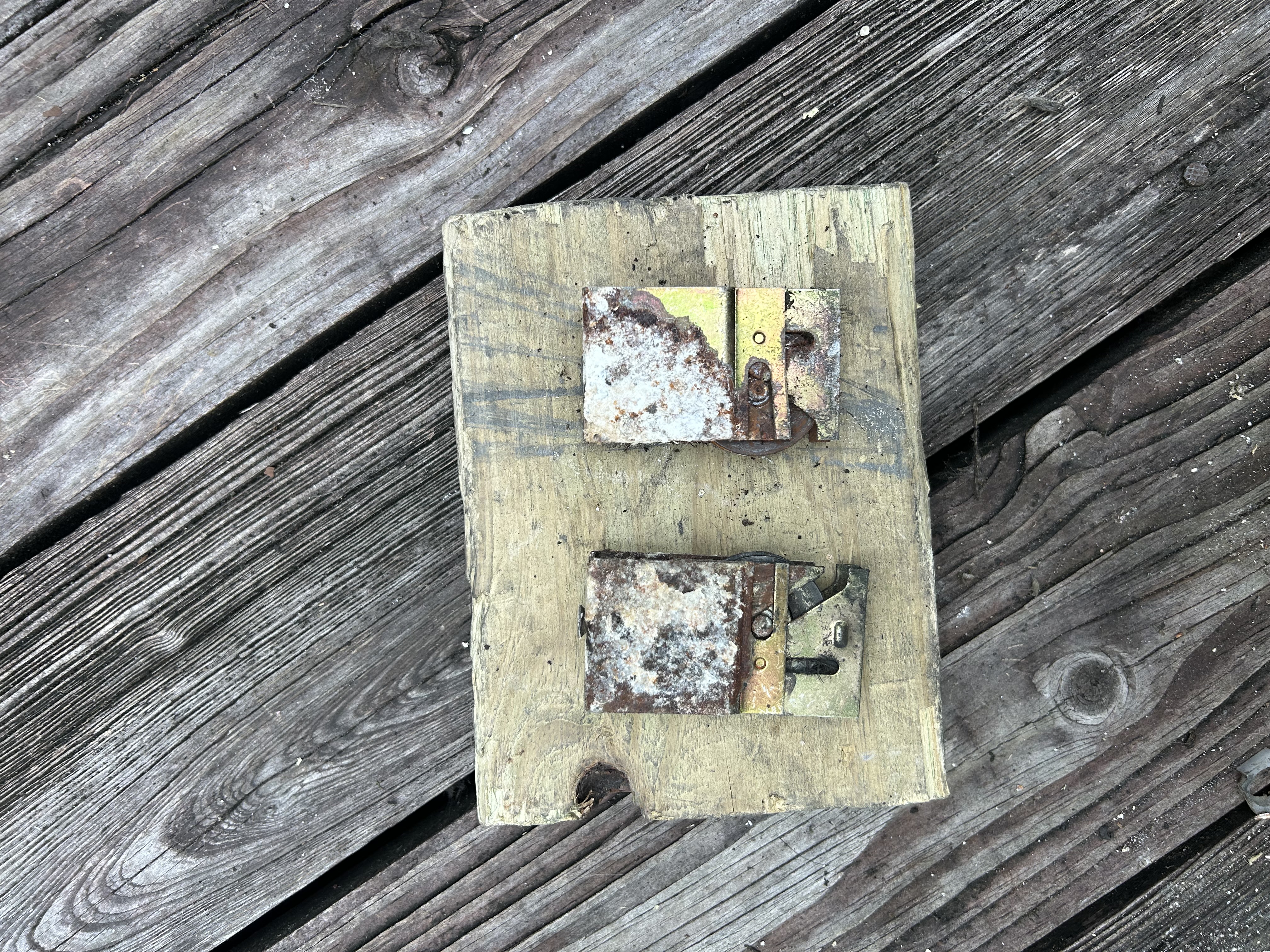 Severely corroded sliding door track
